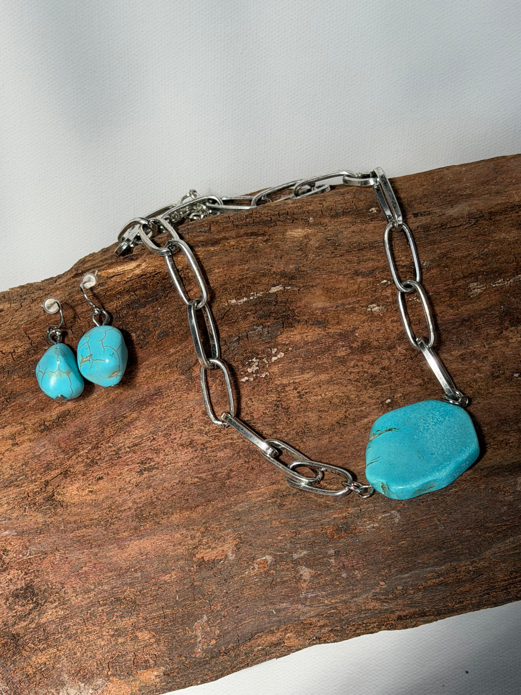 Slab Stone Necklace Set 