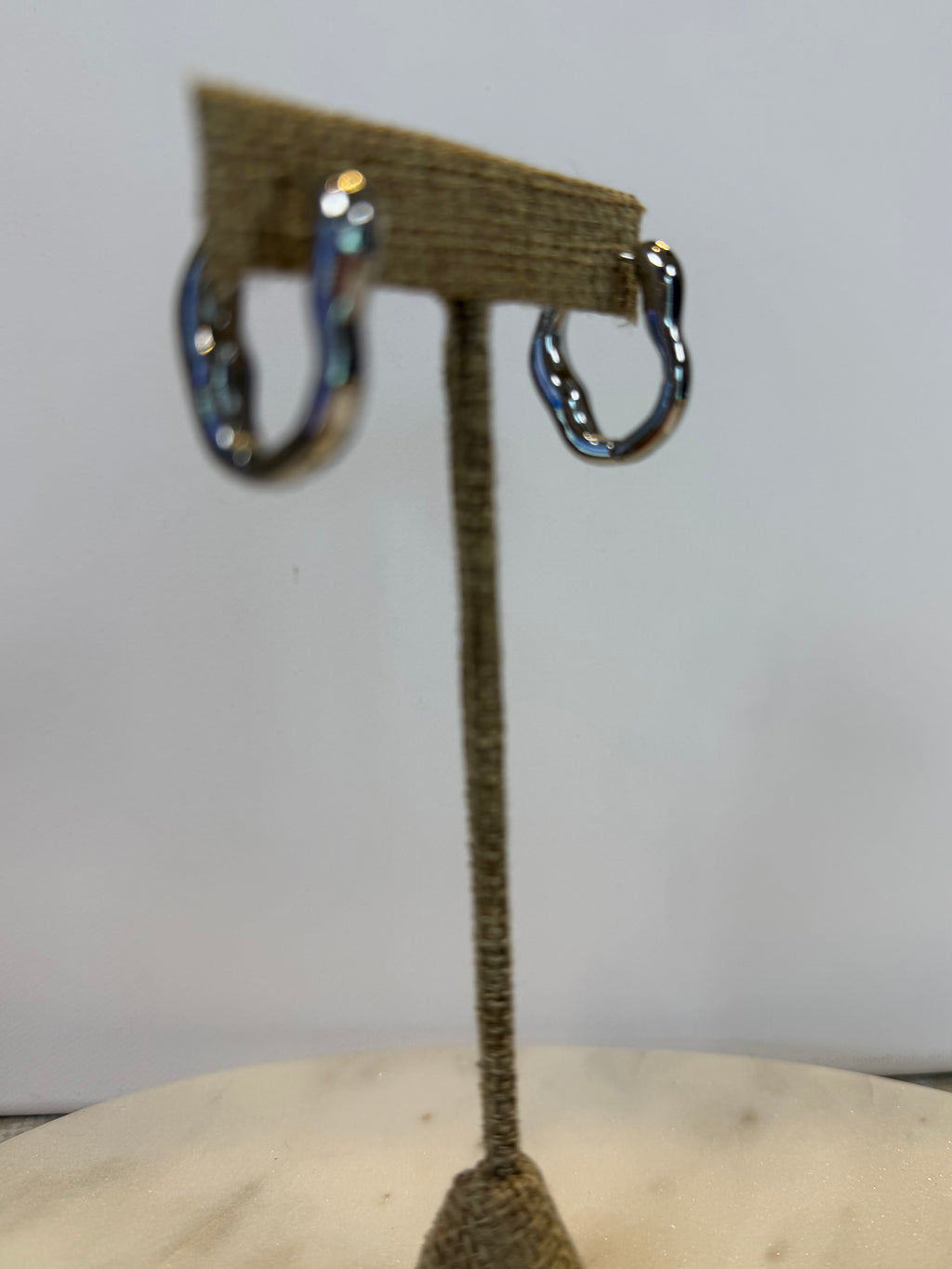 Silver Ripple Hoop