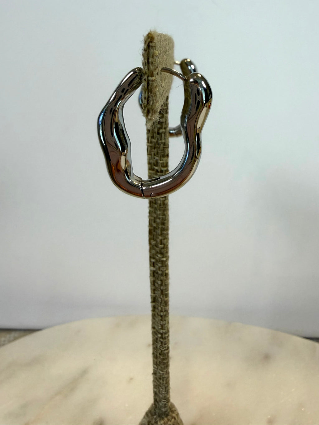 Silver Ripple Hoop