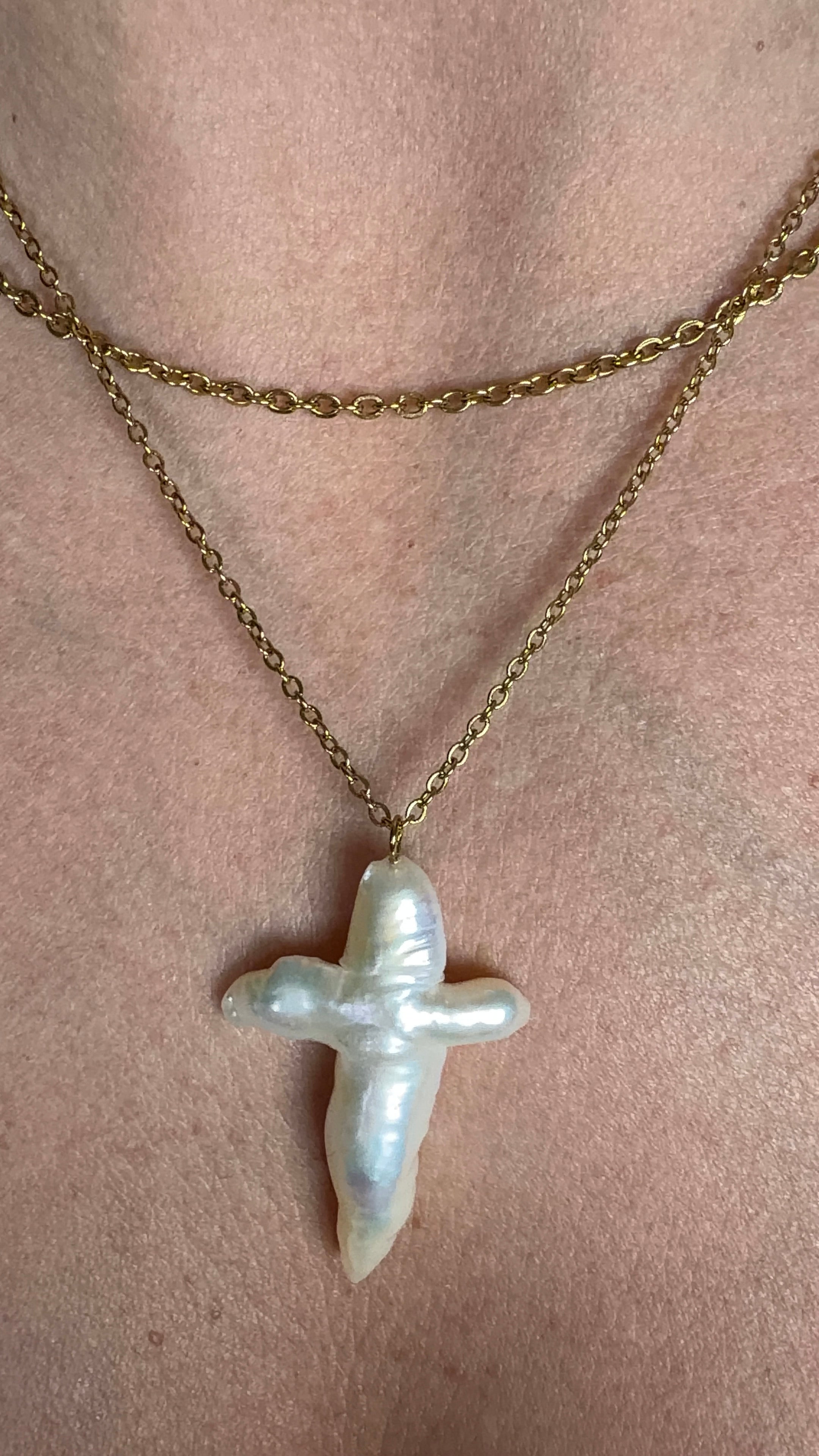Celeste Cross Pearl