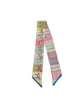 Twilly Scarf (PINK/LIGHT GREEN HORSE)