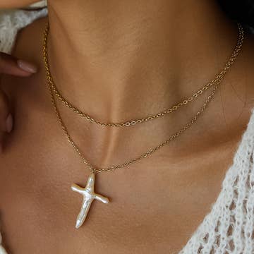 Celeste Cross Pearl