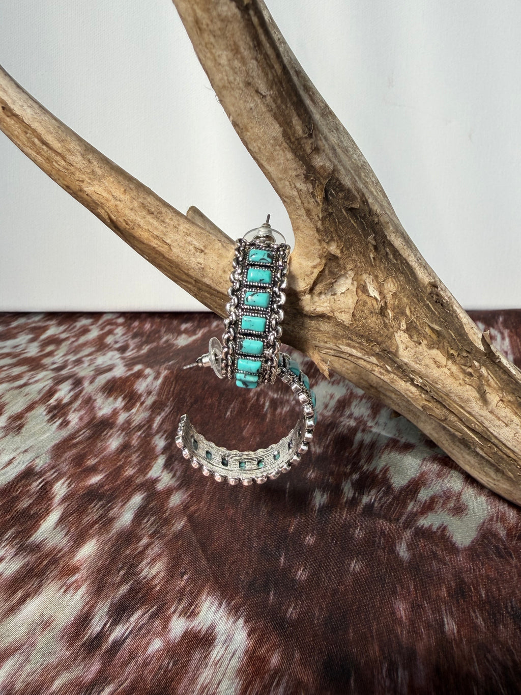 Stone Hoop Earrings