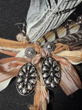 Oval Concho Stud Earrings