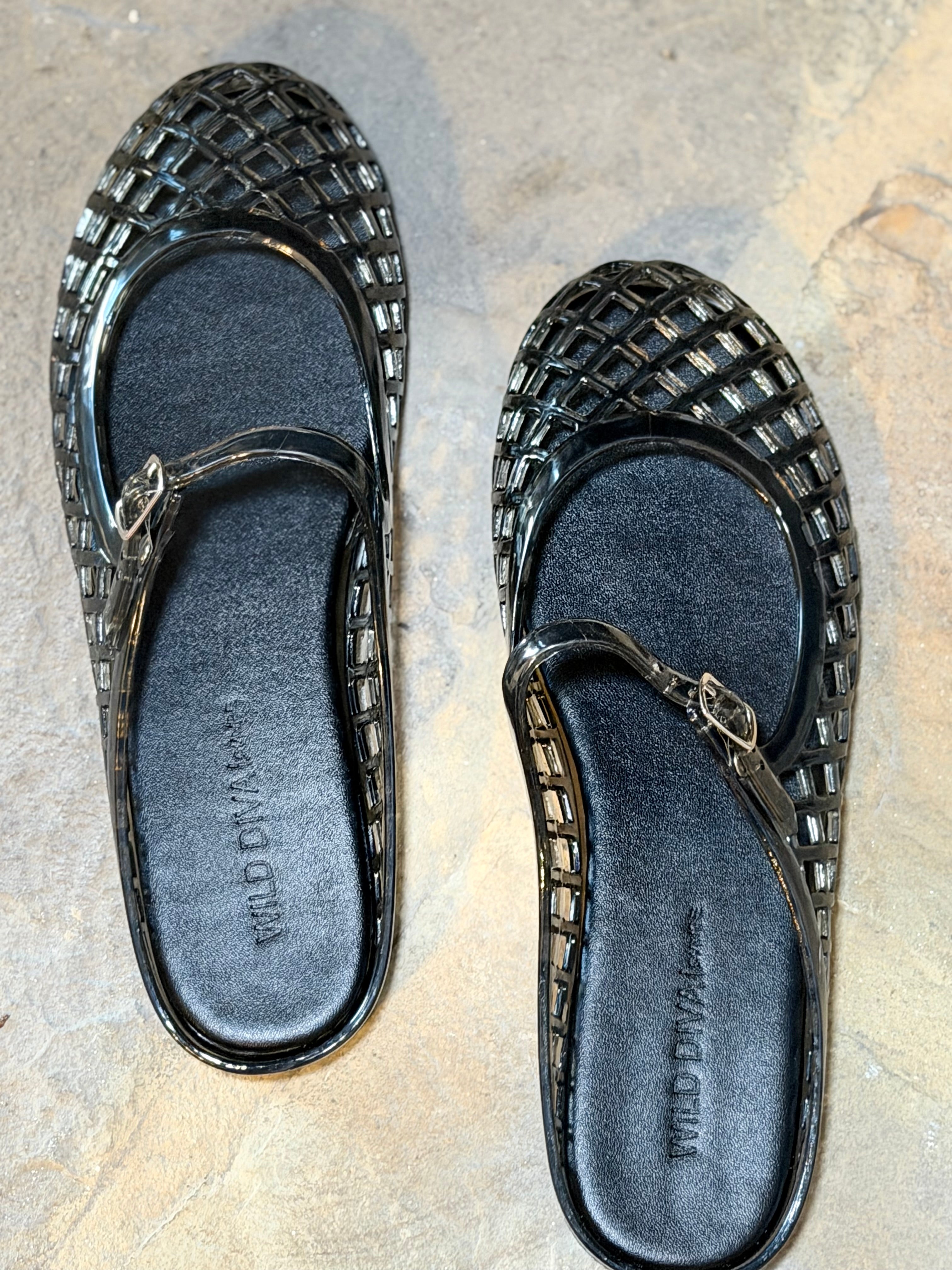 Black Jelly Sandals