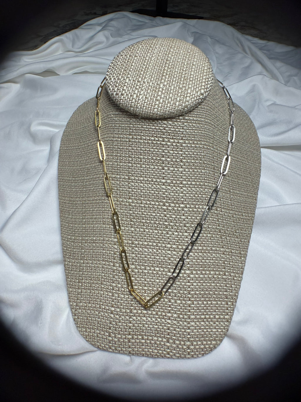 Two Tone paper clip necklace